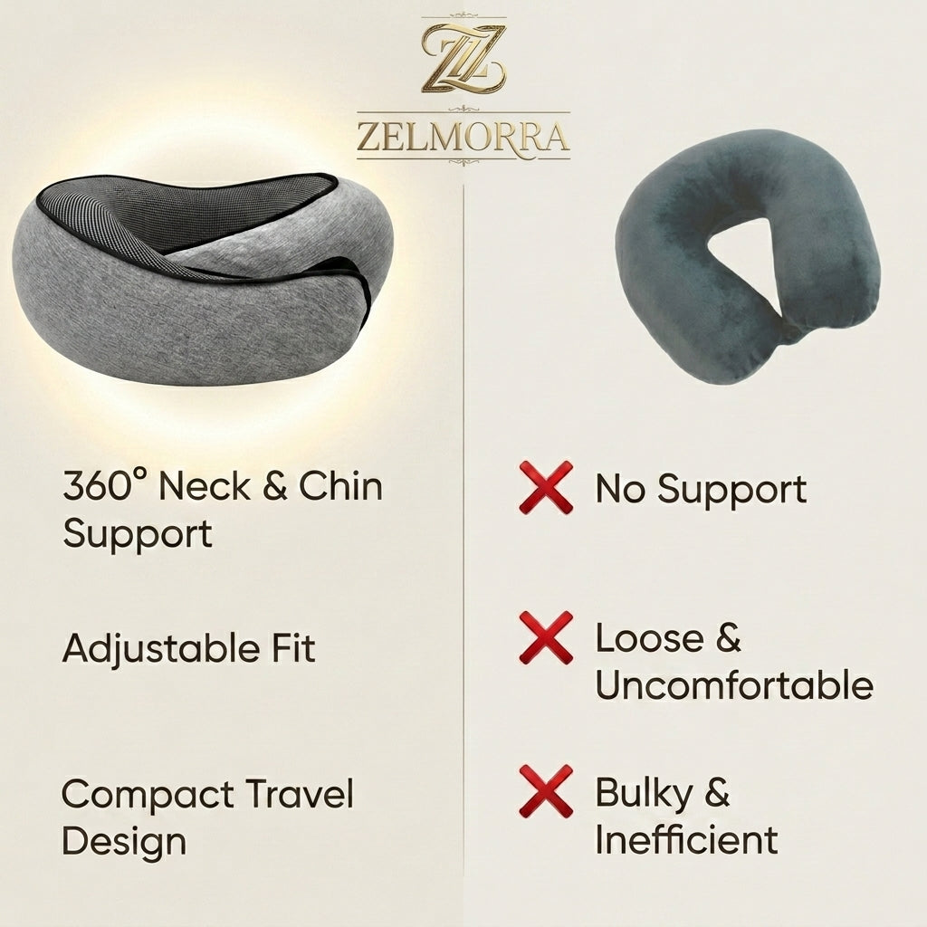 The Zelmorra™ Cloud-Wrap: 360° Ergonomic Travel Pillow