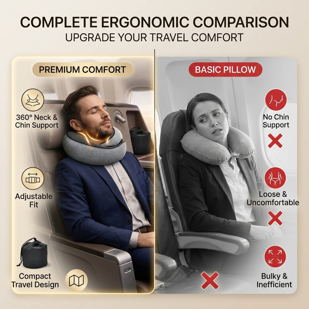 The Zelmorra™ Cloud-Wrap: 360° Ergonomic Travel Pillow