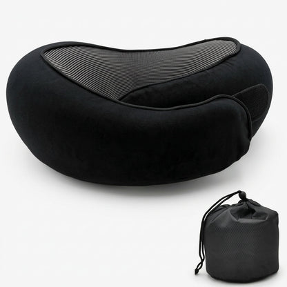The Zelmorra™ Cloud-Wrap: 360° Ergonomic Travel Pillow - Midnight Onyx